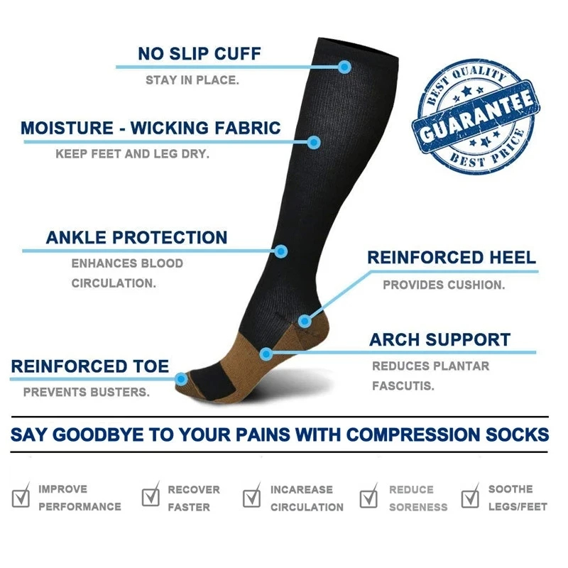 1 Pair Men Women Sports Compre - огляд і ціна Compression Sock Medical