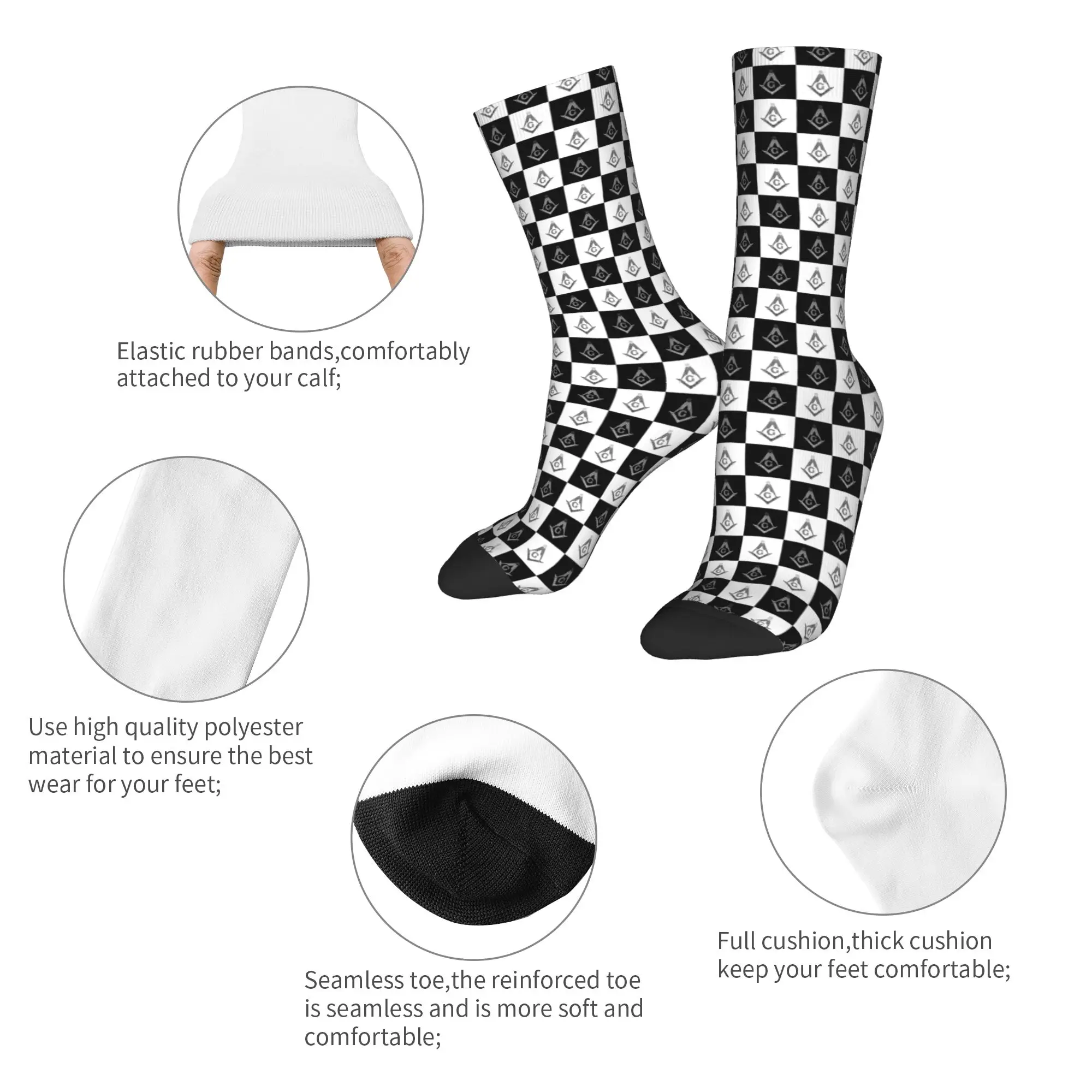 Custom Freemason Checkered Pat - огляд і ціна Dress Sock Men