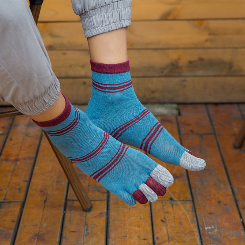 1/5 Pairs Men Striped Five Toe - огляд і ціна Toe Sock Split